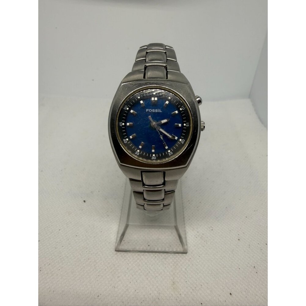 Fossil Mens Stainless Steel Analog/ digital Watch With Blue Dial